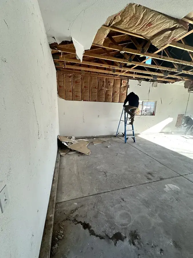 Standing water extracted from a tile floor in a Murrieta, CA home