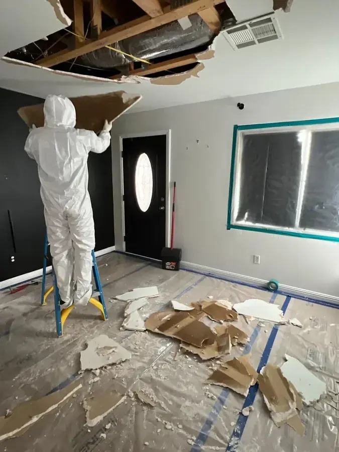 Ceiling leak water damage in a Murrieta, CA home