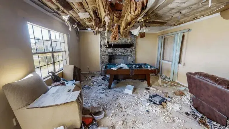Roof and rain leak water damage in a Murrieta, CA home
